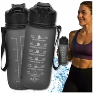 Shakery i bidony sportowe - Butelka motywacyjna 600ml TRESSARI bidon TRITAN z uchwytem na wodę BPA FREE - miniaturka - grafika 1