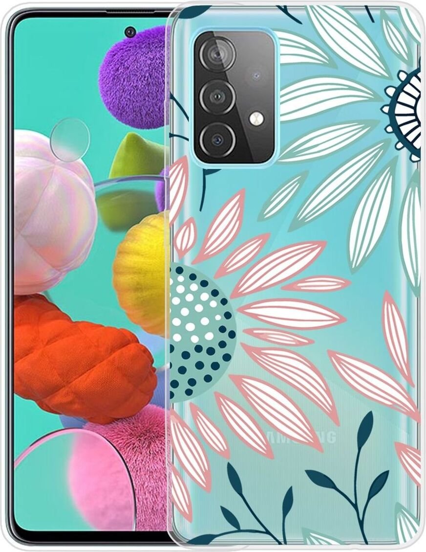 Etui na telefon komórkowy Samsung Cienkie etui ochronne Bumper shell Przezroczysty, Kolor: Słoneczniki, Wybierz model: Samsung Galaxy A72 5G