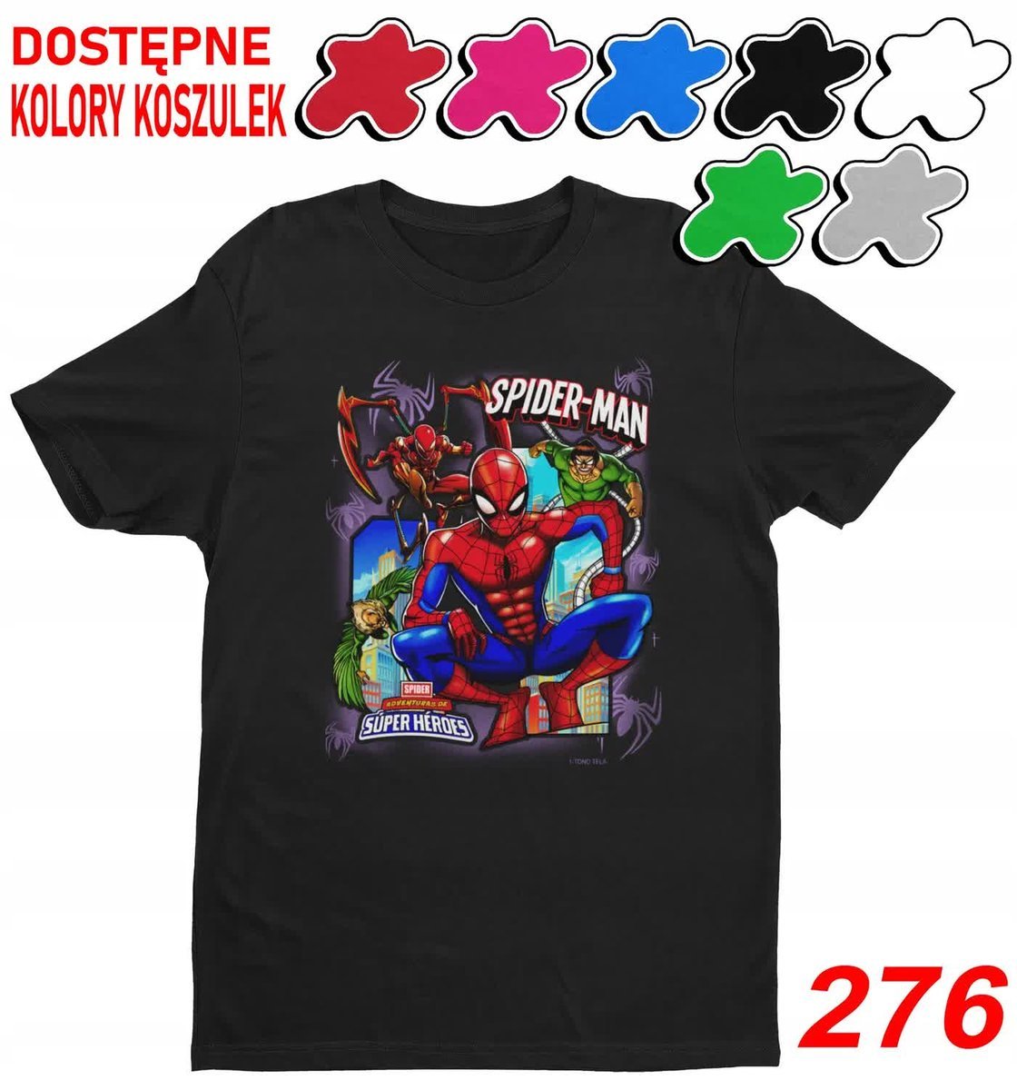 Dziecięca Koszulka T-Shirt Z Nadrukiem Wybór Anengers Spiderman -M 134-140