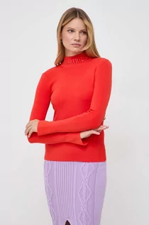 Swetry damskie - Patrizia Pepe sweter damski kolor pomarańczowy lekki - grafika 1