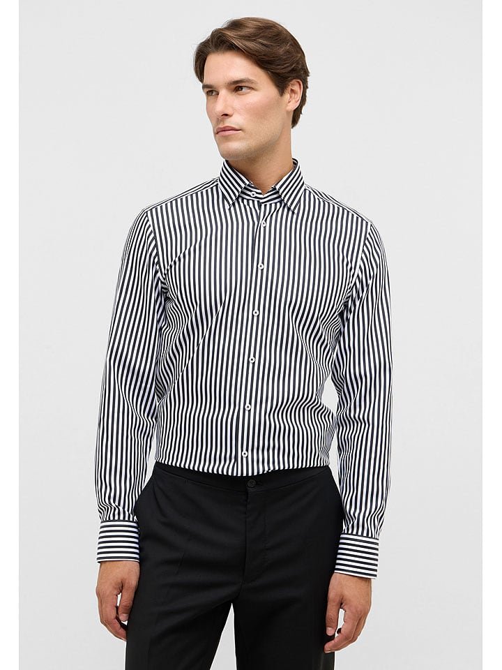 Eterna Koszula - Slim fit - w kolorze czarno-białym