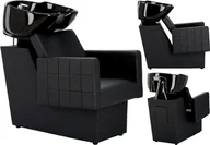 Myjki fryzjerskie - Myjnia myjka fryzjerska barberska Tom Black do salonu fryzjerskiego barberskiego ruchoma misa ceramiczna armatura bateria słuchawka - miniaturka - grafika 1