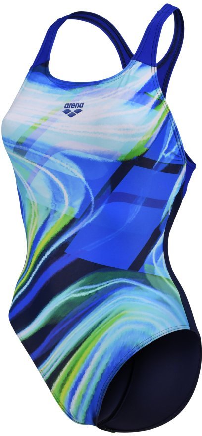 Arena ARENA STRÓJ DAMSKI VISUAL WAVES SWIM PRO BACK LB NAVY NEON BLUE MULTI NEON BLUE 006646760 D36