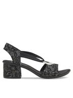 Sandały damskie - Rieker Sandały 64683-91 Czarny - miniaturka - grafika 1