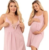 Piżamy ciążowe - Koszula Nocna Ciązowa Do Szpitala Karmienia Na Ramiączkach XXL - miniaturka - grafika 1