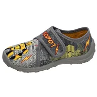 Kapcie damskie - Fischer Boogy kapcie chłopięce, Szary, 33 EU - miniaturka - grafika 1