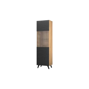 Witryna Dąb Craft Diverse Restol Front FR2, C935 Czarny Mat, Na Cokole - Witryny - miniaturka - grafika 1