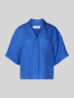 Bluzki damskie - Bluzka koszulowa o pudełkowym kroju z mieszanki lyocellu i lnu model ‘LYRA’ - miniaturka - grafika 1