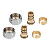 Łączniki, trójniki, kształtki - 2 złączki do PEX 16 GW M22 chrom LUXRAD - miniaturka - grafika 1