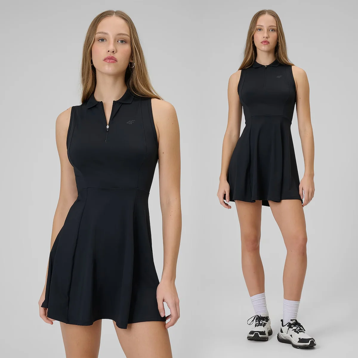 Sukienka Sportowa Damska 4F Tenisowa Slim Na Ramiączkach Czarna 4FWSS26TDREF183 M
