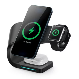 Ładowarka bezprzewodowa indukcyjna MagSafe do Apple Watch iPhone AirPods (Black) - Ładowarki do telefonów - miniaturka - grafika 1