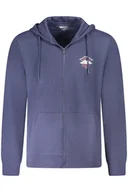 Bluzy męskie - WRANGLER MĘSKA BLUZA Z ROZPINANYM TYŁEM NIEBIESKA - miniaturka - grafika 1