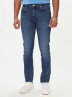 Spodnie męskie - Tommy Hilfiger Jeansy Bleecker MW0MW34511 Granatowy Slim Fit - miniaturka - grafika 1