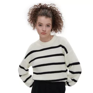 Swetry damskie - Cropp - Sweter w paski - Kremowy - grafika 1