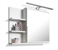 Szafki łazienkowe - Biała Szafka Z Lustrem, Z Led, Szafka Łazienkowa L - miniaturka - grafika 1