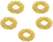 Meble i wyposażenie gabinetów medycznych - Pierścienie Yang pozłacane - zestaw 5 szt. - pierścienie su jok - idealne do masażu palców, wytrzymały materiał (D060G) - miniaturka - grafika 1