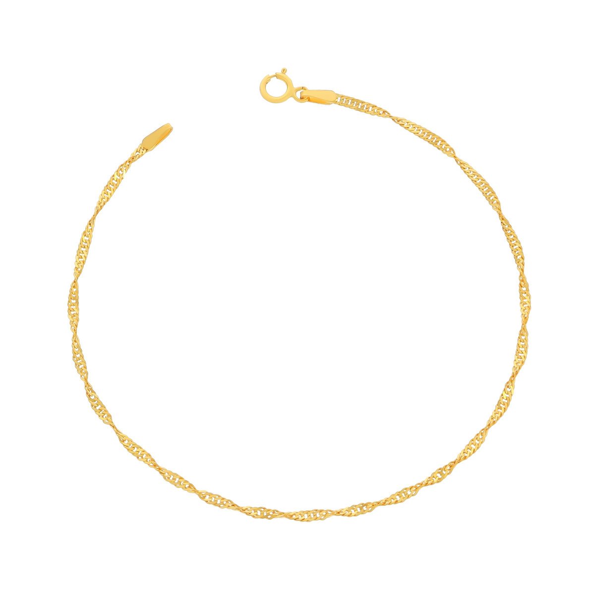 Złota bransoletka pełna Singapur 19,5 cm pr. 585