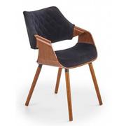 Krzesła - Krzesło z podłokietnikami Bento czarny + orzech - miniaturka - grafika 1