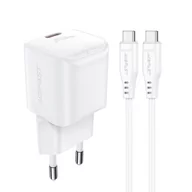 Ładowarki do telefonów - Ładowarka sieciowa Acefast A77 Mini PD 30W GaN + kabel USB-C - biaa - miniaturka - grafika 1