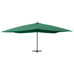 Lumarko Wiszący parasol z drewnianym słupkiem, 400x300 cm, zielony - Parasole ogrodowe - miniaturka - grafika 4
