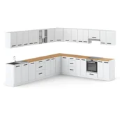 Meble kuchenne - Meble kuchenne białe narożne nowoczesne kuchnia pojemna rossa 6.8m modułowa - miniaturka - grafika 1