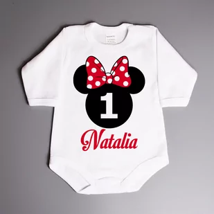 Body na roczek z myszką (imię) - body niemowlęce - Body - miniaturka - grafika 1