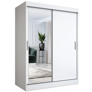 Biała szafa przesuwna z lustrem 150 cm N1-G74 - Szafy - miniaturka - grafika 1