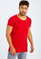 Koszulki męskie - Leif Nelson T-shirt męski z okrągłym dekoltem LN-6340, czerwony / XL - miniaturka - grafika 1