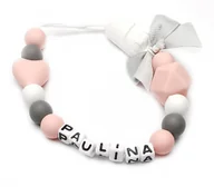 Akcesoria do smoczków - Silikonowa zawieszka z imieniem PAULINA upominek - miniaturka - grafika 1