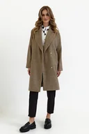 Płaszcze damskie - Płaszcz Jodełka Czekolada - miniaturka - grafika 1