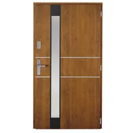 Drzwi zewnętrzne - Drzwi zewnętrzne stalowe wejściowe Titanium złoty dąb 90 prawe Wiśniowski - miniaturka - grafika 1