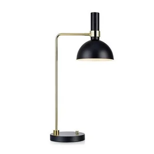 Złota lampa stołowa Larry z czarnym kloszem - Oprawy, klosze i abażury - miniaturka - grafika 1