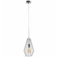 Lampy sufitowe - KET Loftowa LAMPA wisząca metalowa OPRAWA druciany zwis srebrny KET660 - miniaturka - grafika 1