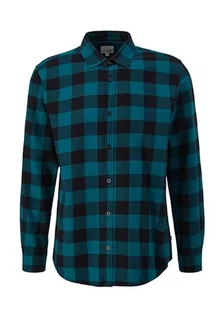 Koszule męskie - s.Oliver Sales GmbH & Co. KG/s.Oliver Męska koszula flanelowa w kratkę, Niebieski zielony, XS - grafika 1