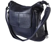 Torebki damskie - Torebka Damska Torebko-Plecak, Miejska Listonoszka Na Ramię Kolor Niebieski - miniaturka - grafika 1