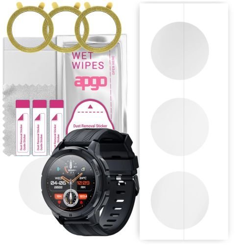 3x folia ochronna hydrożelowa do Oukitel BT10 - apgo Smartwatch Hydrogel Protection Ochrona na ekran smartwatcha