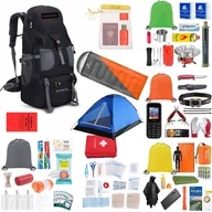 Plecaki - Plecak Ewakuacyjny + Wyposażenie ReadyPack X2 Zestaw Namiot Śpiwór Jedzenie/ ReadyPack X2 Czarny - miniaturka - grafika 1