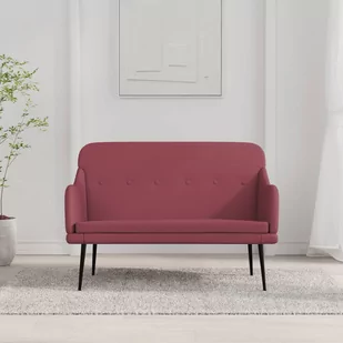 vidaXL Ławka, winna czerwień, 110x76x80 cm, obita tkaniną - Ławki do przedpokoju - miniaturka - grafika 1