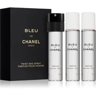 Wody i perfumy męskie - Chanel Bleu Parfum 3x20ml Twist And Spray WKŁADY + atomizer - miniaturka - grafika 1