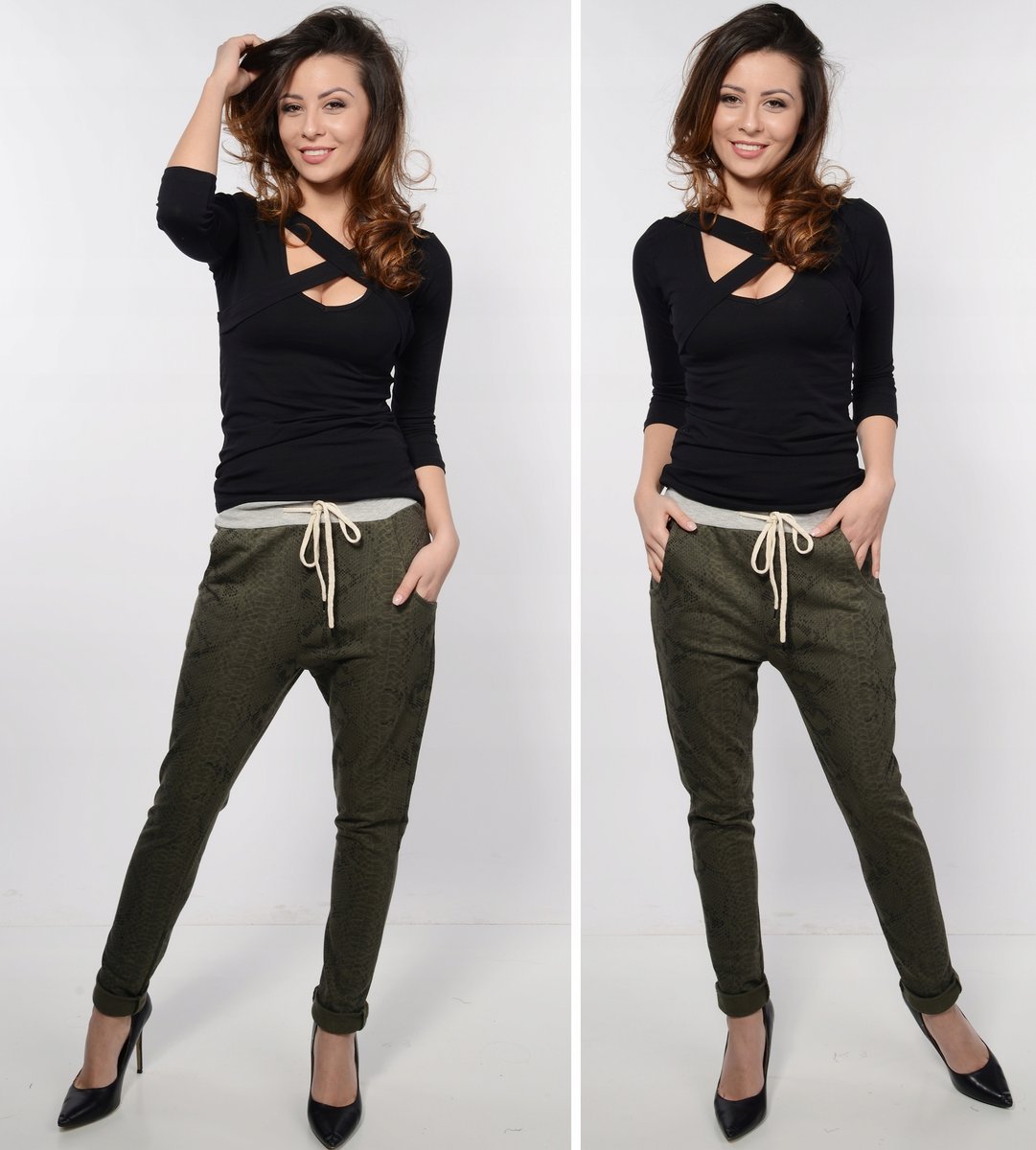 SPODNIE bawełny damskie kobiece młodzieżowe długie UNI wz7