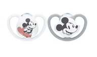 Smoczki uspokajające - NUK Disney Mickey Mouse Klasyczny smoczek dziecięcy Ortodontyczne Silikon Szary, Biały - miniaturka - grafika 1