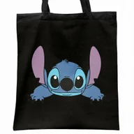 Torby i wózki na zakupy - Torba bawełniana czarna na zakupy Stitch Lilo i Stich Dla Fanów - miniaturka - grafika 1