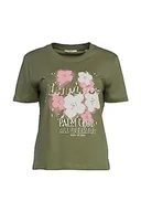 Koszulki i topy damskie - edc by ESPRIT Damska koszulka 063CC1K307, 345/LIGHT Khaki, L, 345/Light Khaki., L - miniaturka - grafika 1