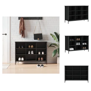 vidaXL Stojak na buty czarny 100x35x70 cm materiał drewnopochodny - Stojaki i szafki na buty - Szafki na buty vidaXL Stojak na buty czarny 100x35x70 cm materiał drewnopochodny - Stojaki i szafki na buty - Szafki na buty - miniaturka - grafika 1