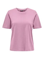 Koszulki i topy damskie - ONLY T-Shirt 15270390 Różowy Regular Fit - miniaturka - grafika 1