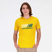 Koszulki męskie - Koszulka męska New Balance MT23904VGL  żółta - miniaturka - grafika 1