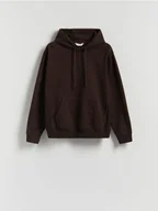 Bluzy męskie - Reserved - Bawełniana bluza z kapturem - brązowy - miniaturka - grafika 1