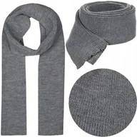 Apaszki i szaliki męskie - MĘSKI SZARY SZAL KLASYCZNY SZALIK JESIENNY ZIMOWY UNISEX 180x20cm - miniaturka - grafika 1