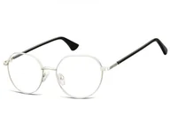 Okulary korekcyjne, oprawki, szkła - Lenonki okrągłe Okulary oprawki optyczne 916E srebrna - miniaturka - grafika 1