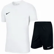 Koszulki męskie - Zestaw Nike Biała Koszulka T-shirt + Spodenki Czarne Dri-fit R. M - miniaturka - grafika 1